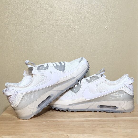 Nike Air Max 90 Terrascape Pure Triple White Shoes DQ3987-101 Men\'s Size 9